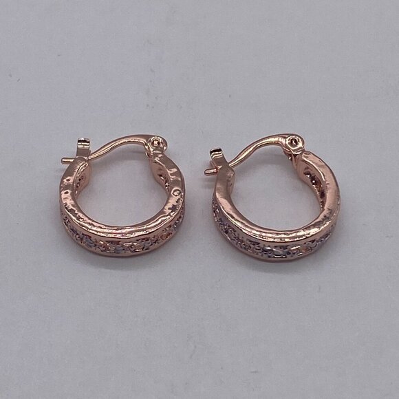 Women's Hoop Earrings Gold Platinum Filled Rose Gold & Sliver Tone - Picture 8 of 13